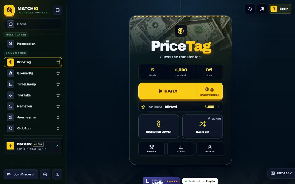Screenshot of PriceTag