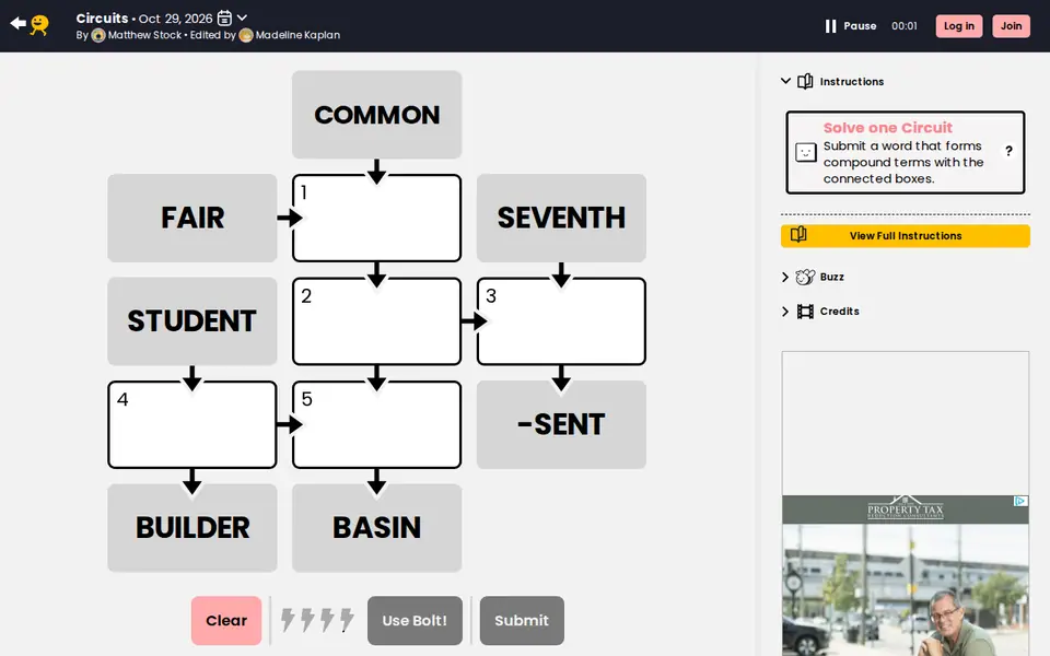 Screenshot of Puzzmo - Circuits