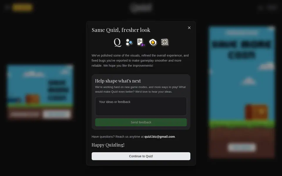 Screenshot of Quizl