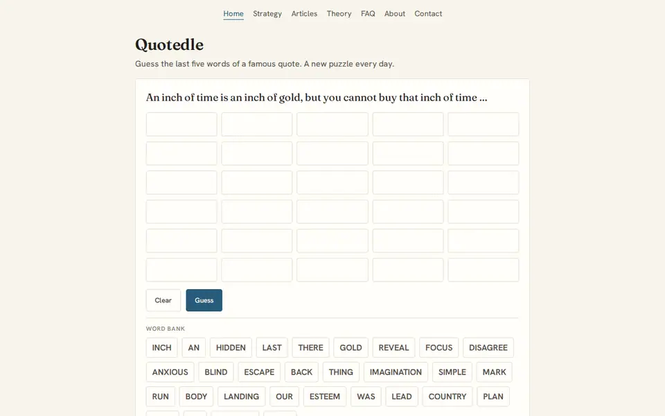 Screenshot of Quotedle