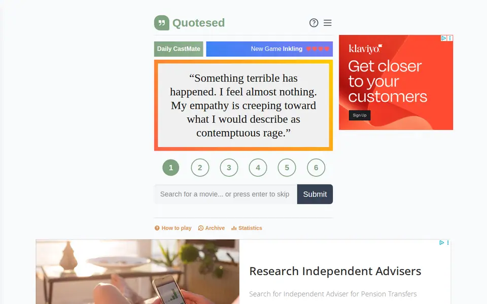 Screenshot of Quotesed