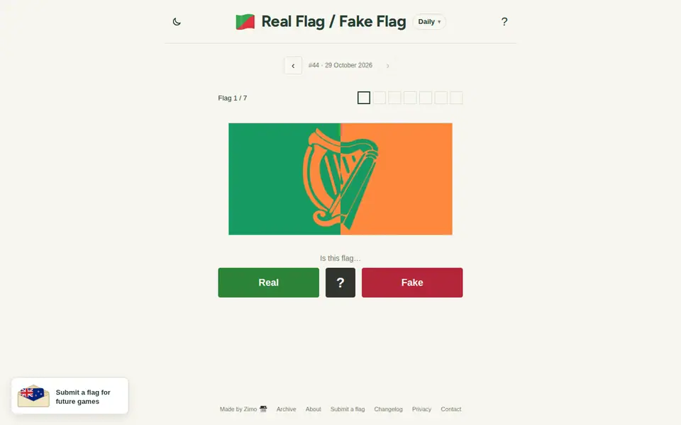 Screenshot of Real Flag / Fake Flag