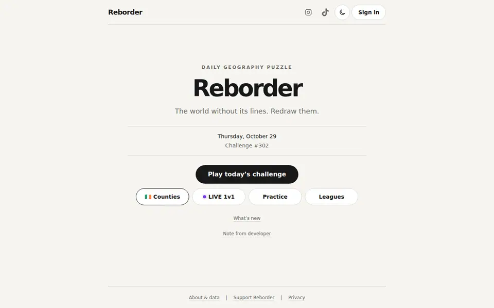 Screenshot of Reborder