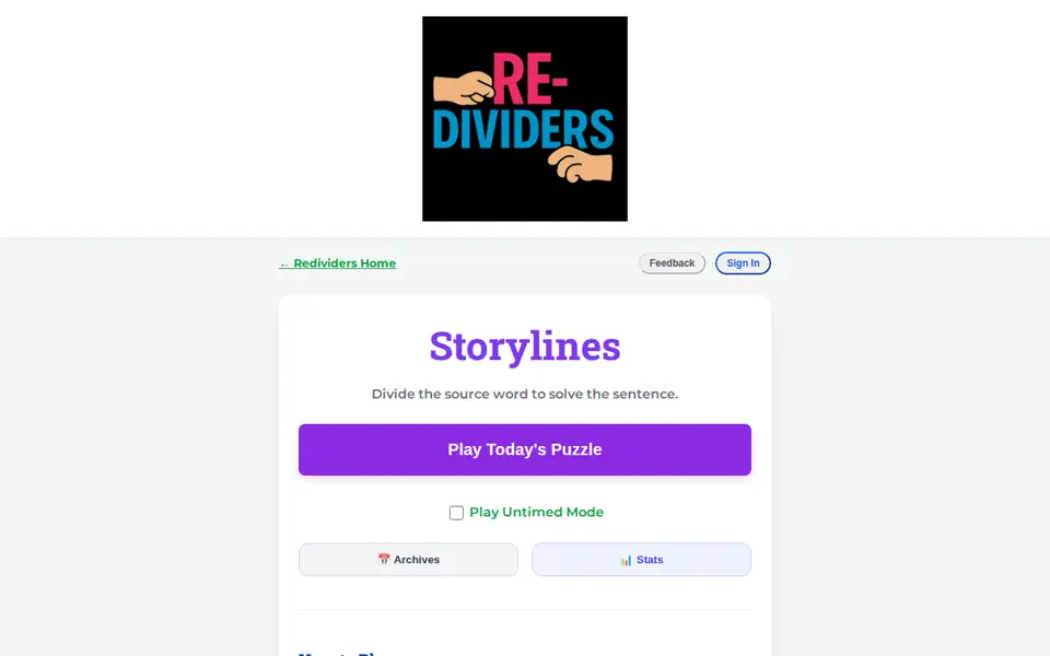Screenshot of Redividers - Storylines