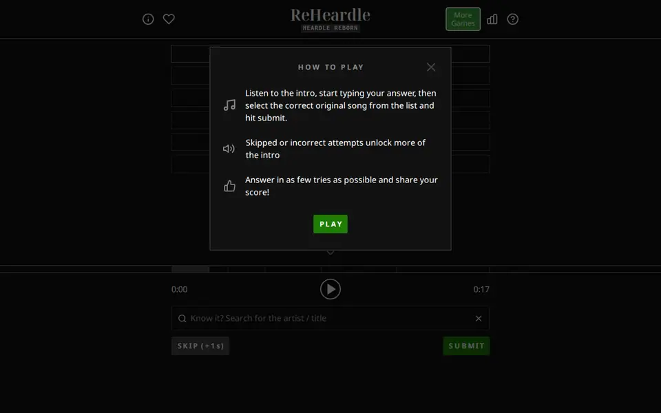 Screenshot of ReHeardle