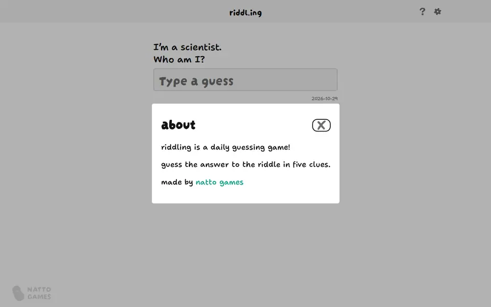 Screenshot of riddl.ing