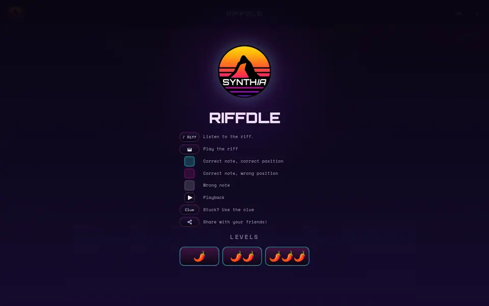 Screenshot of Riffdle