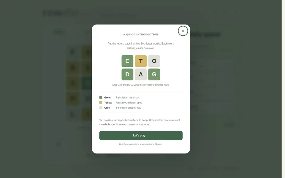 Screenshot of Rowdle