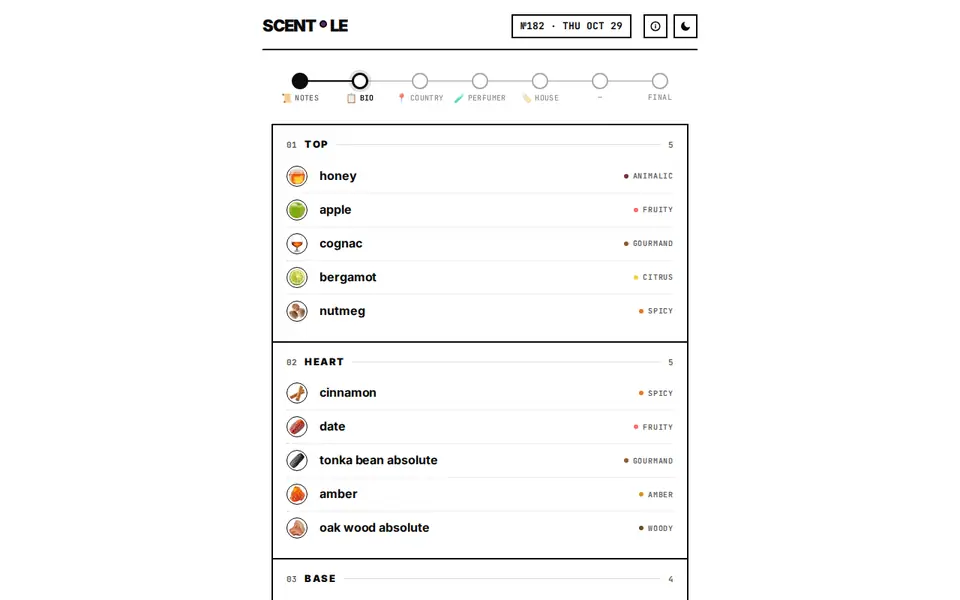 Screenshot of Scentle
