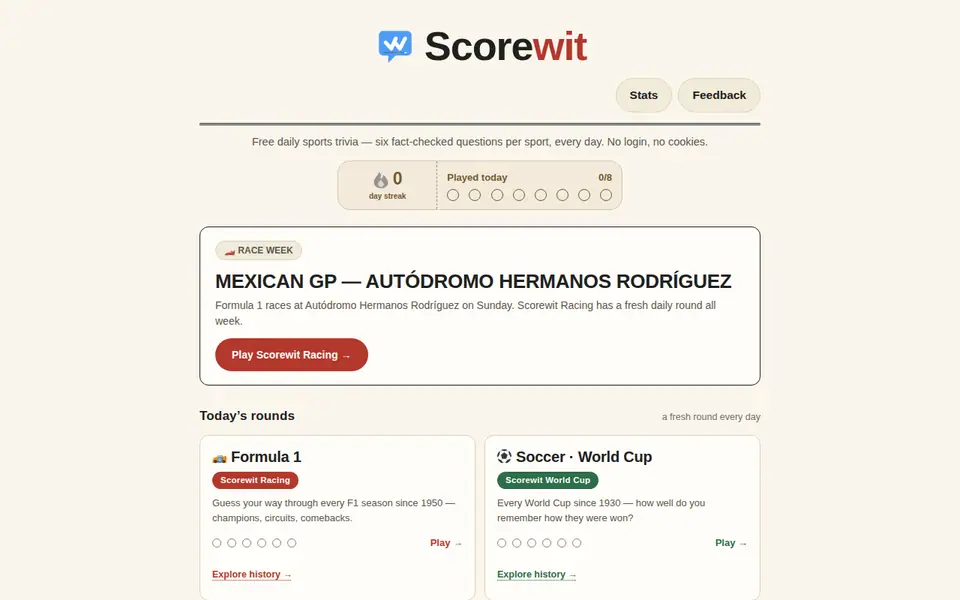 Screenshot of Scorewit