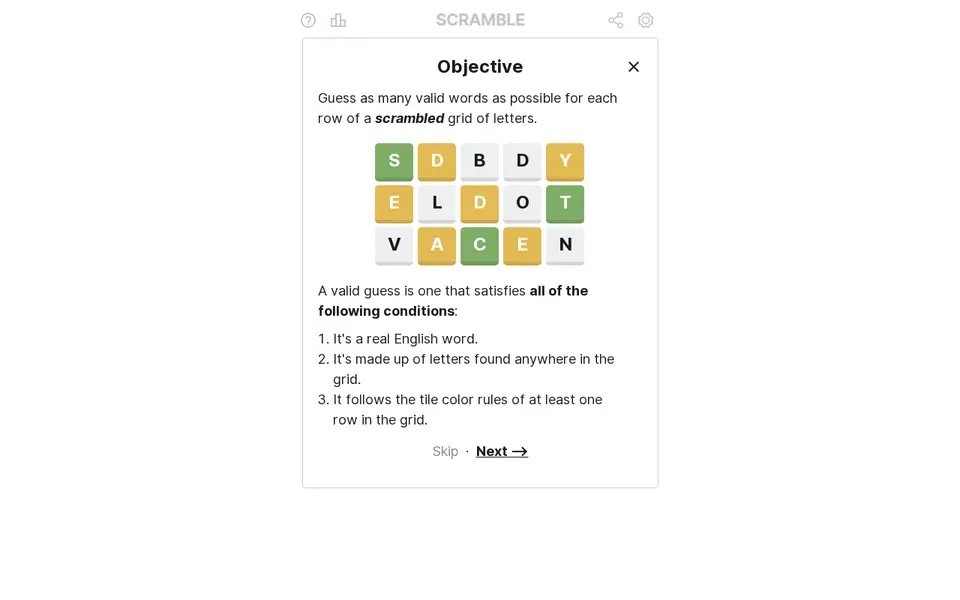 Screenshot of Scramble