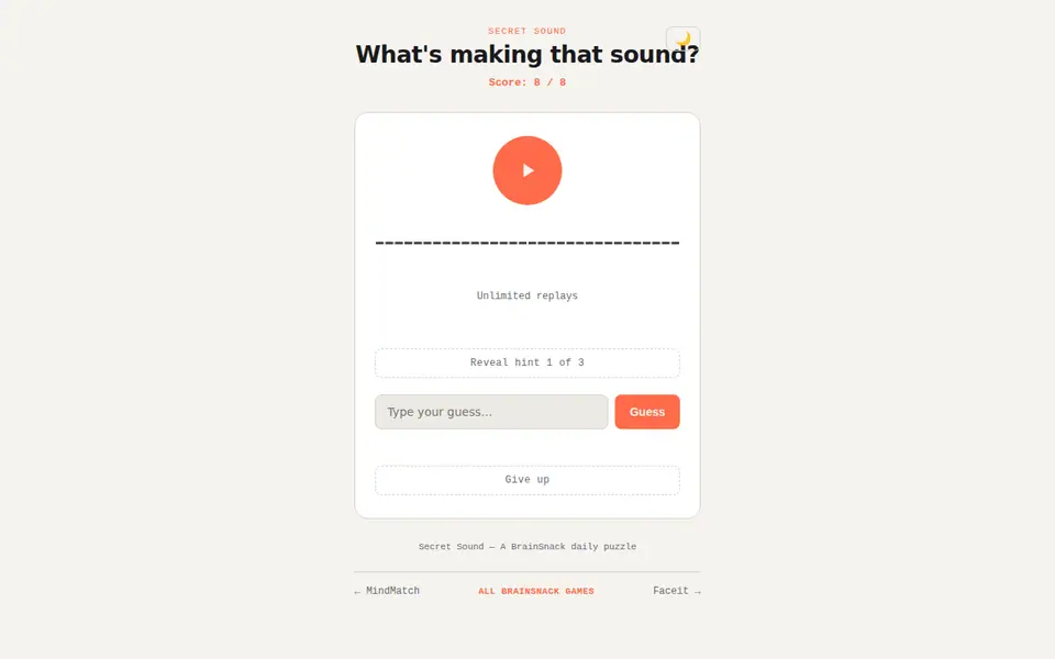 Screenshot of Secret sound