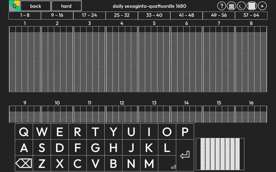 Screenshot of Sexaginta-quattuordle