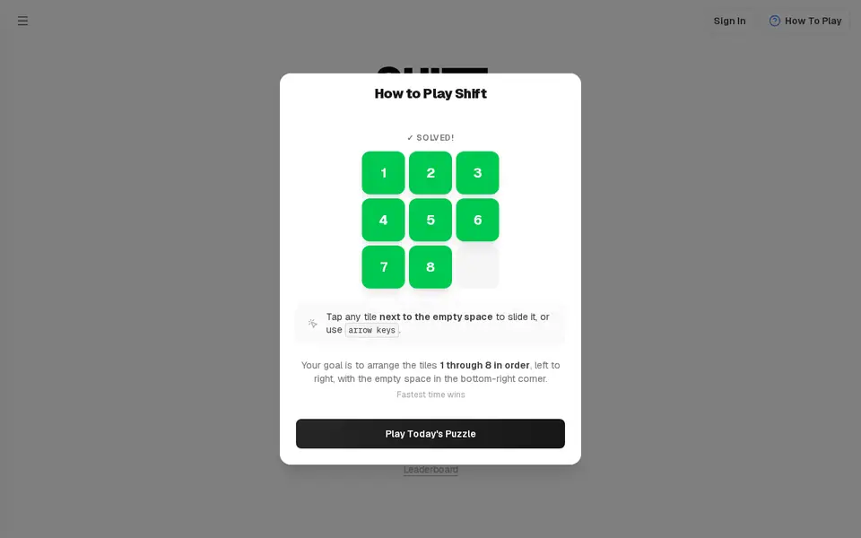 Screenshot of SHIFT