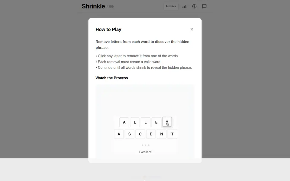 Screenshot of Shrinkle