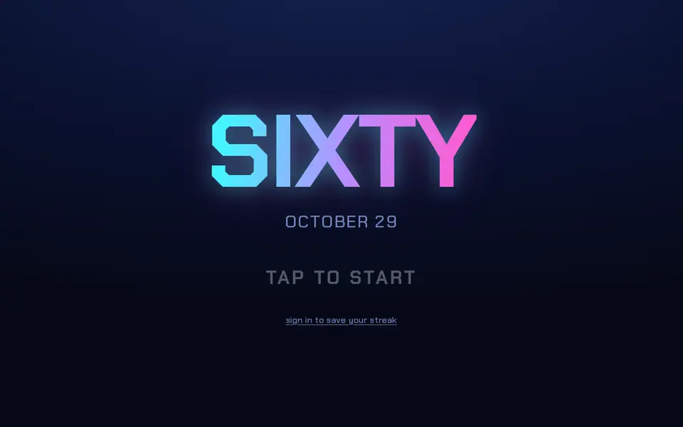 Screenshot of SIXTY