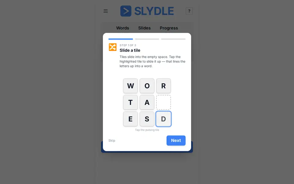 Screenshot of Slydle