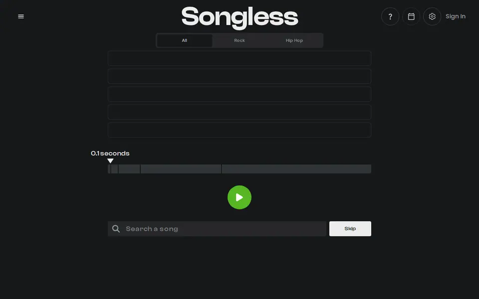 Screenshot of Songless