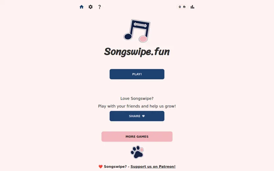 Screenshot of SongSwipe