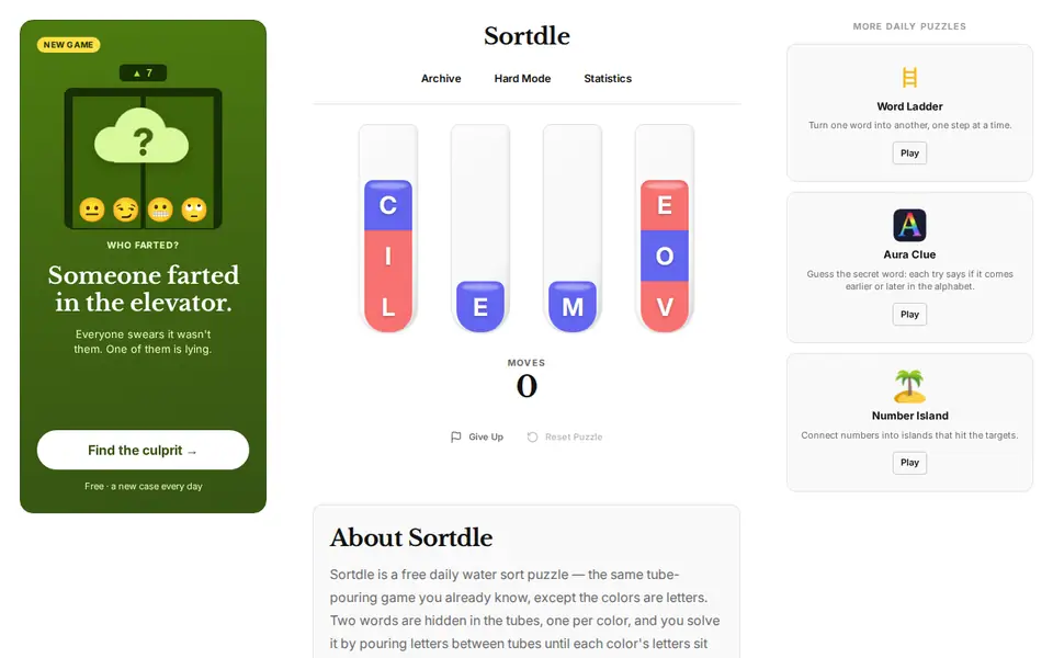 Screenshot of Sortdle