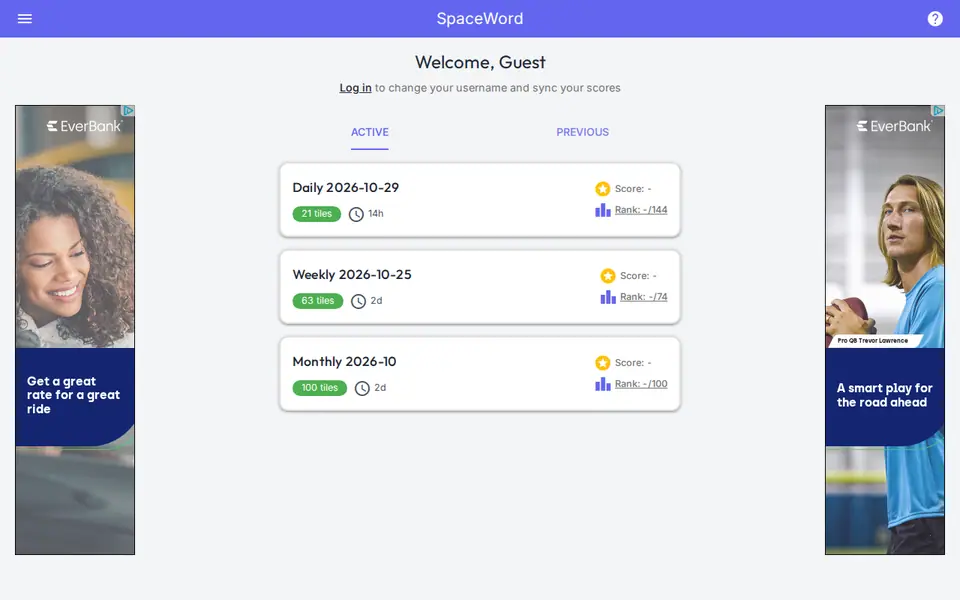 Screenshot of SpaceWord