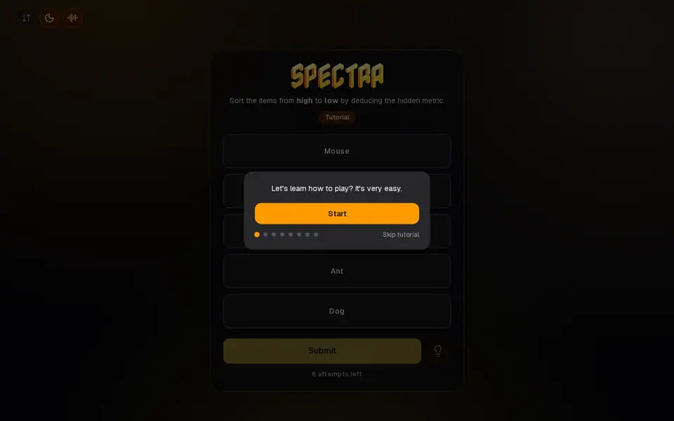 Screenshot of Spectra