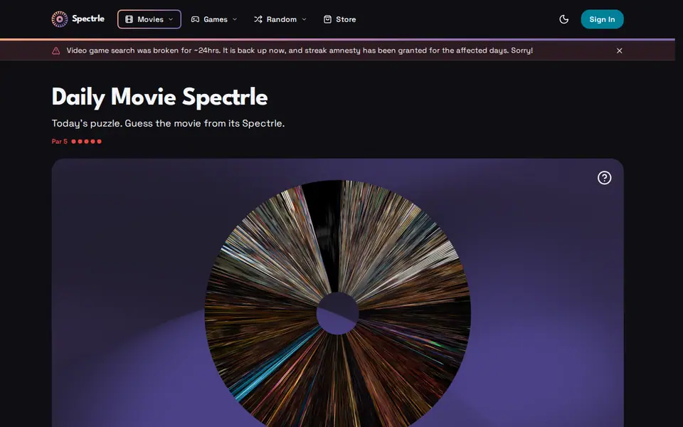 Screenshot of Spectrle