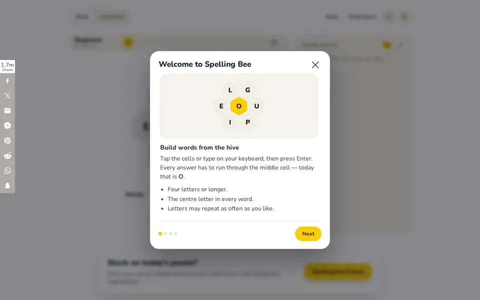 Screenshot of Spelling Bee