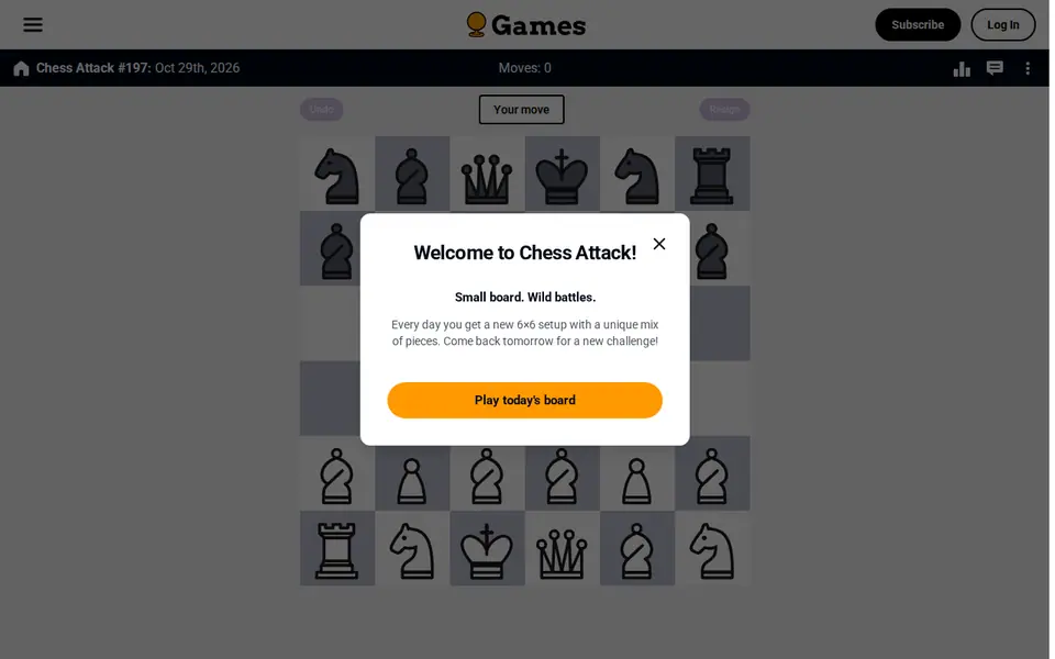 Screenshot of Sporcle - Chess Attack