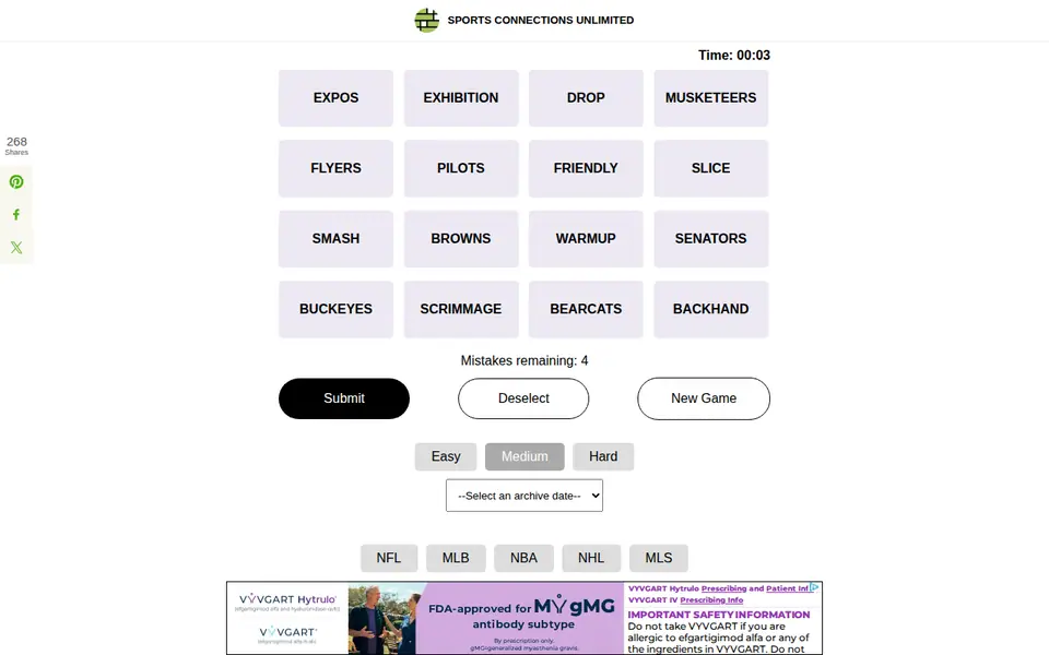 Screenshot of Sports Connections