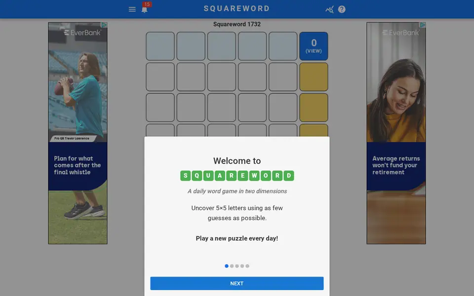 Screenshot of Squareword