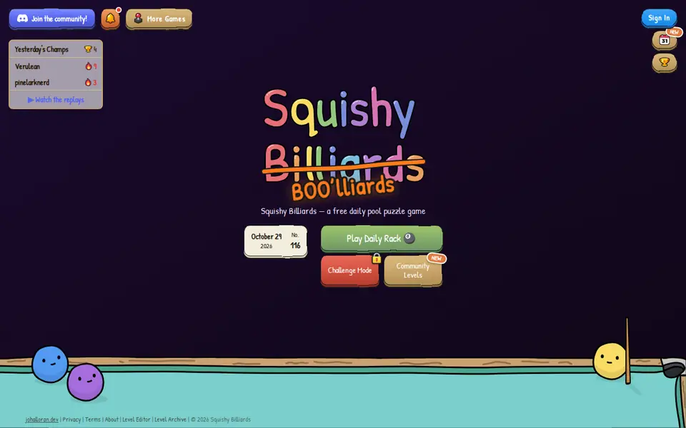 Screenshot of Squishy Billiards