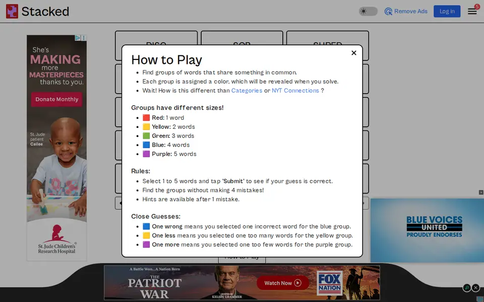 Screenshot of Stacked