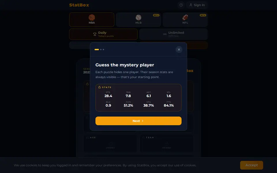 Screenshot of StatBox