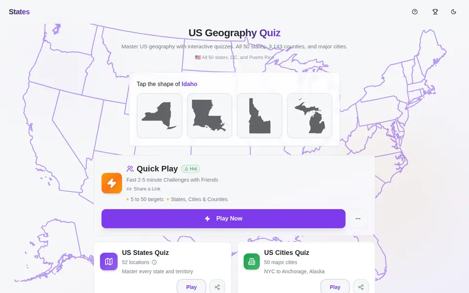 Screenshot of States