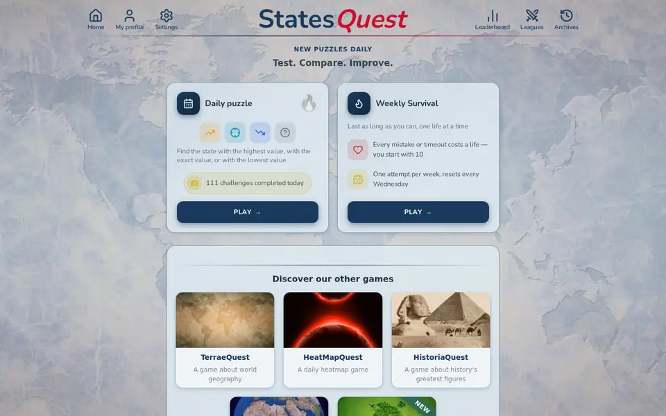 Screenshot of StatesQuest