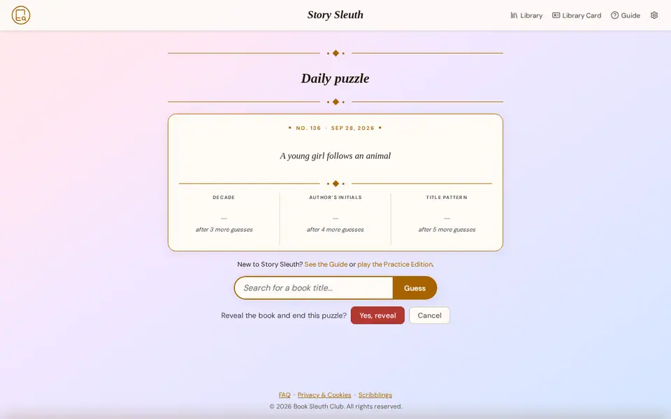 Screenshot of Story Sleuth