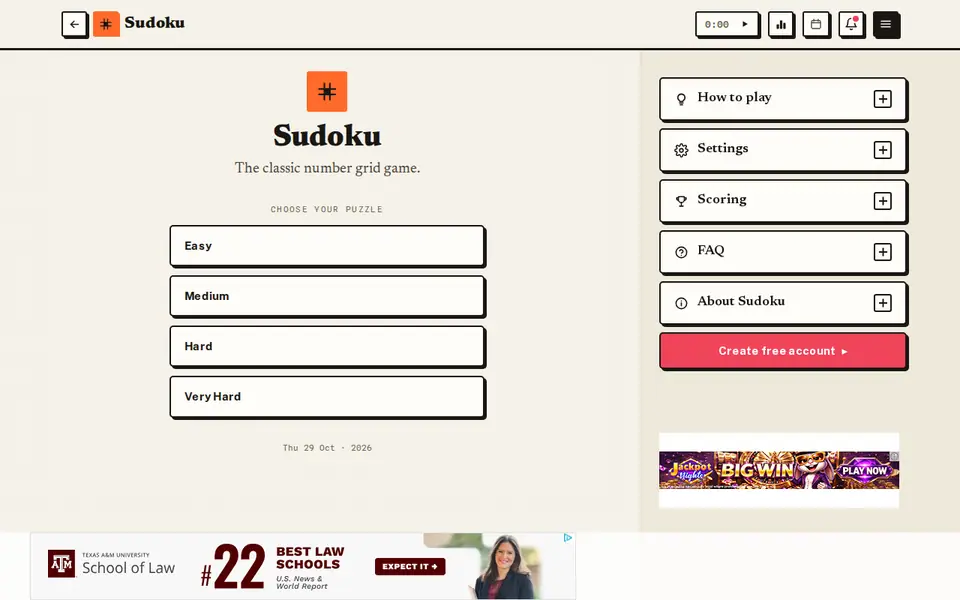 Screenshot of Sudoku