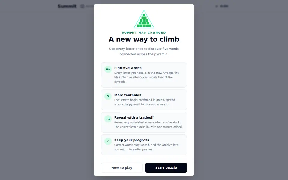 Screenshot of Summit Game