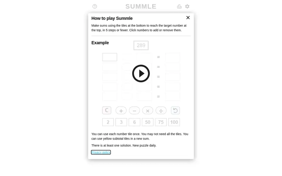 Screenshot of Summle