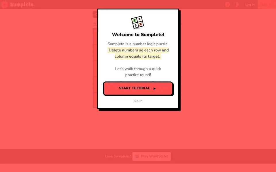 Screenshot of Sumplete
