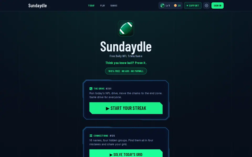 Screenshot of Sundaydle