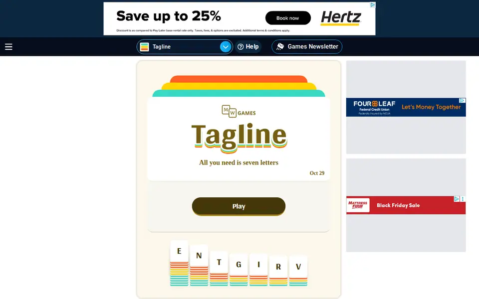 Screenshot of Tagline