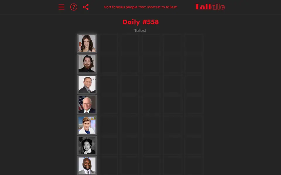 Screenshot of Talldle