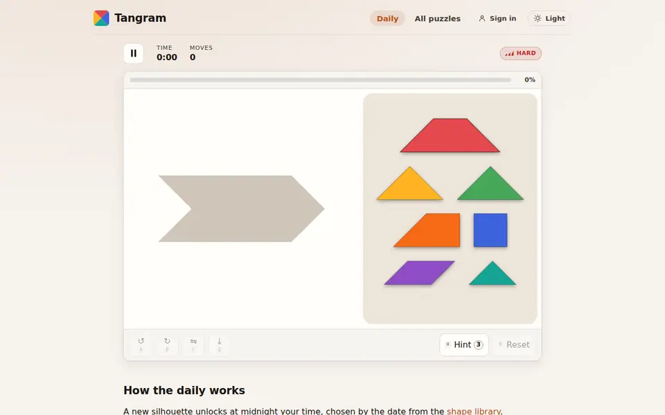 Screenshot of Tangram Fun