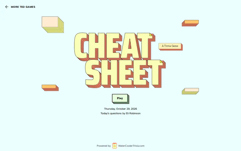 Screenshot of TED - Cheat Sheet