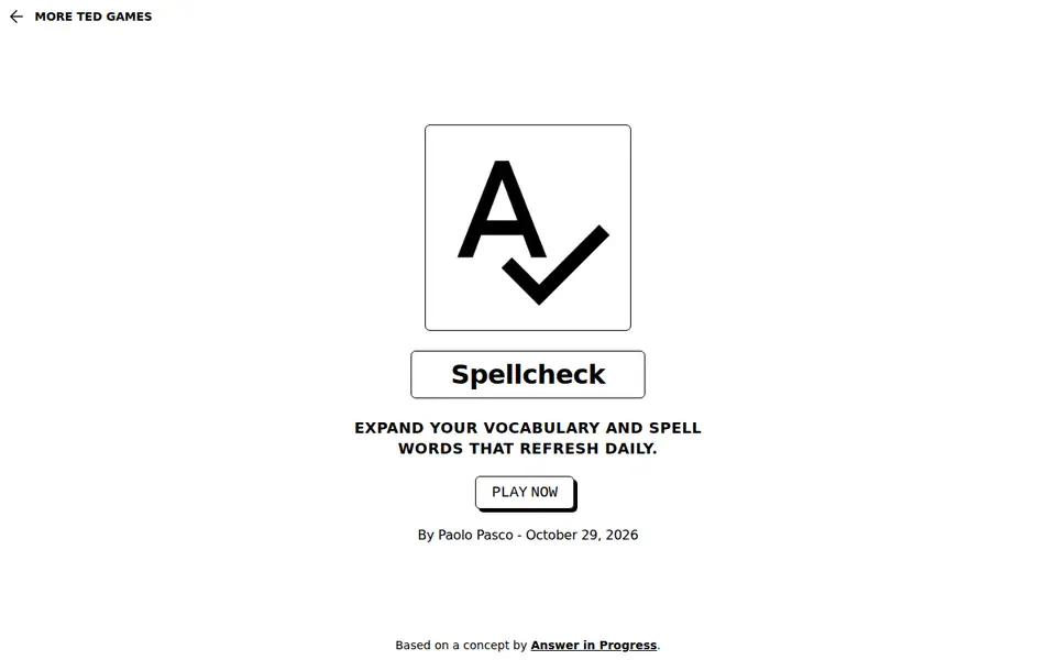 Screenshot of TED - Spellcheck