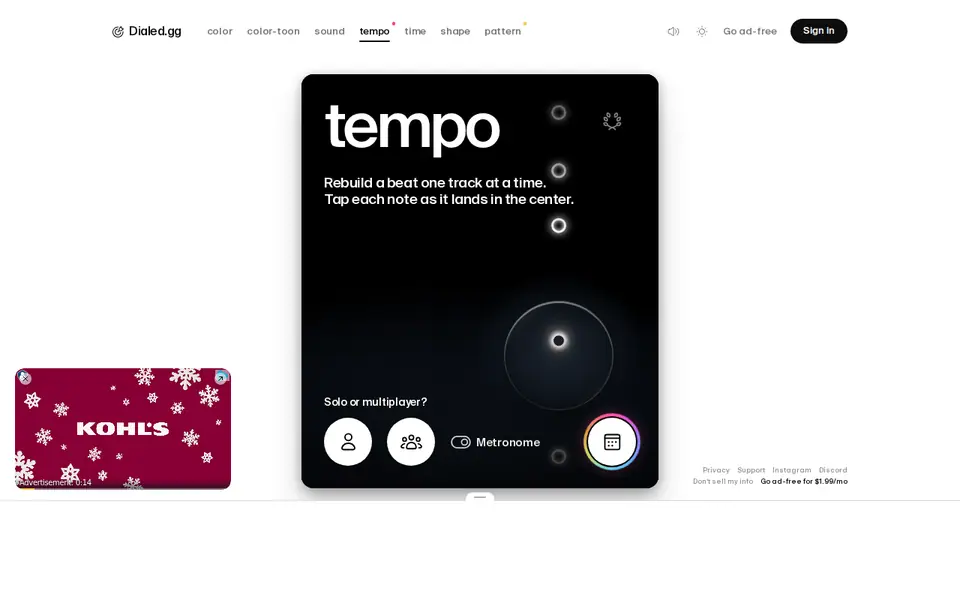 Screenshot of Tempo