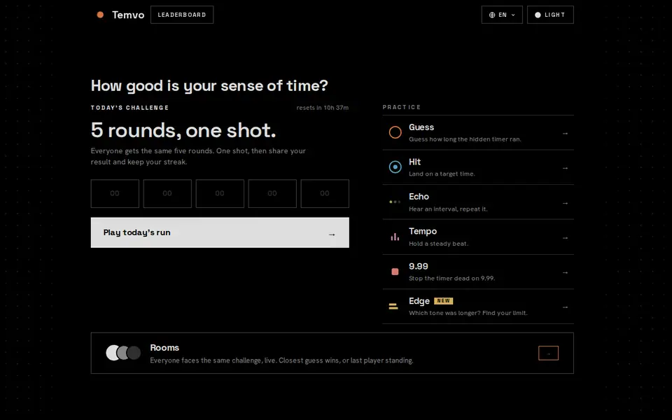 Screenshot of Temvo