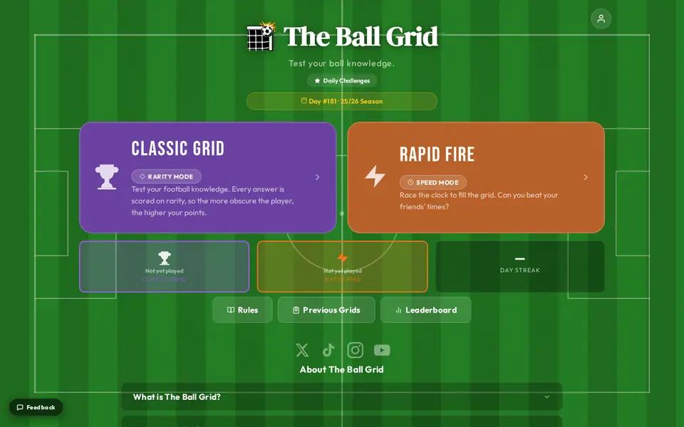 Screenshot of The Ball Grid